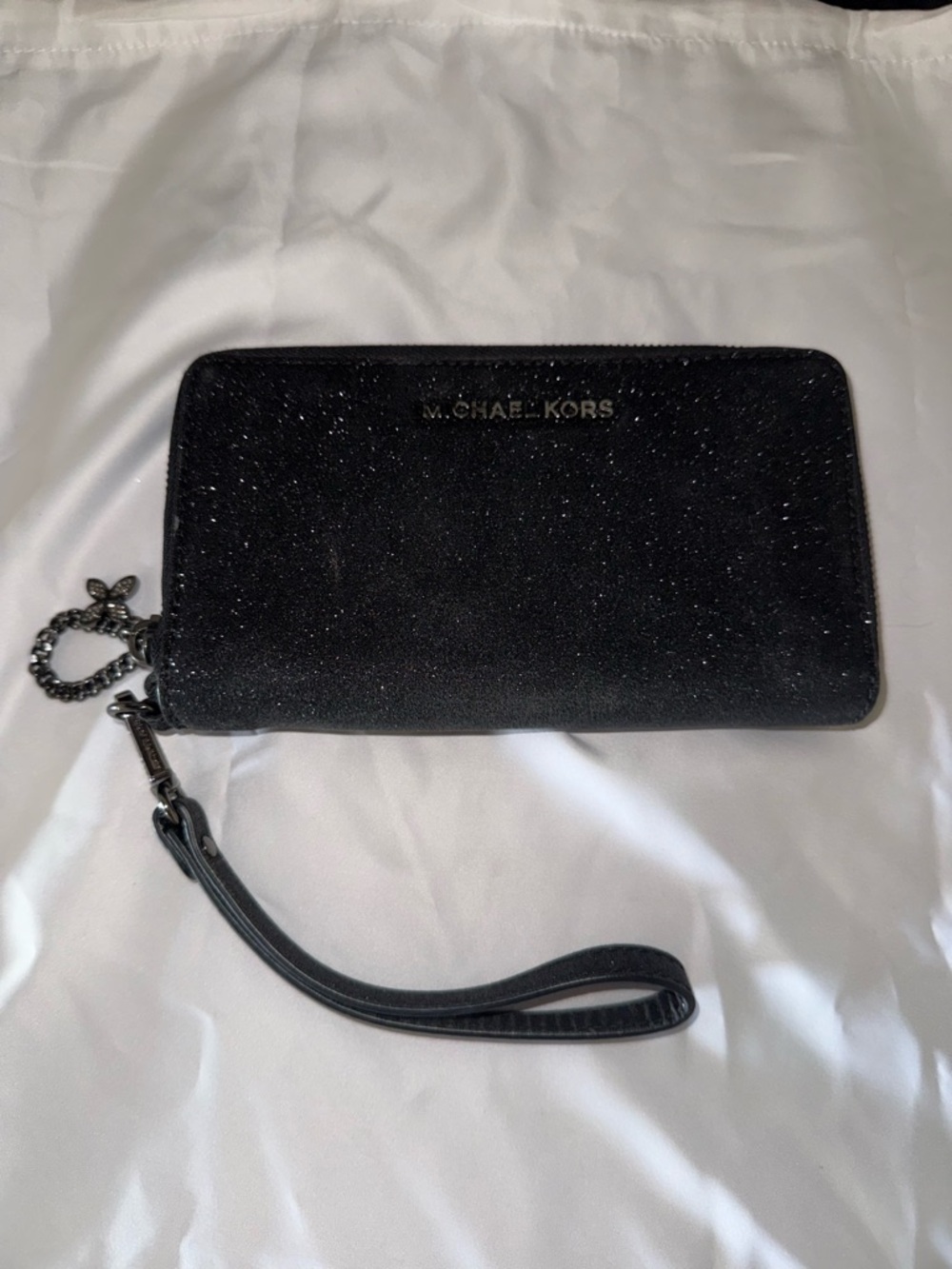Michael Kors Black Sparkle Alex Continental Wristlet Wallet